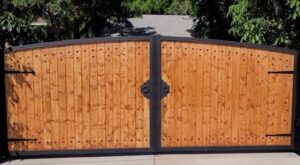 wood iron gates fence and doors