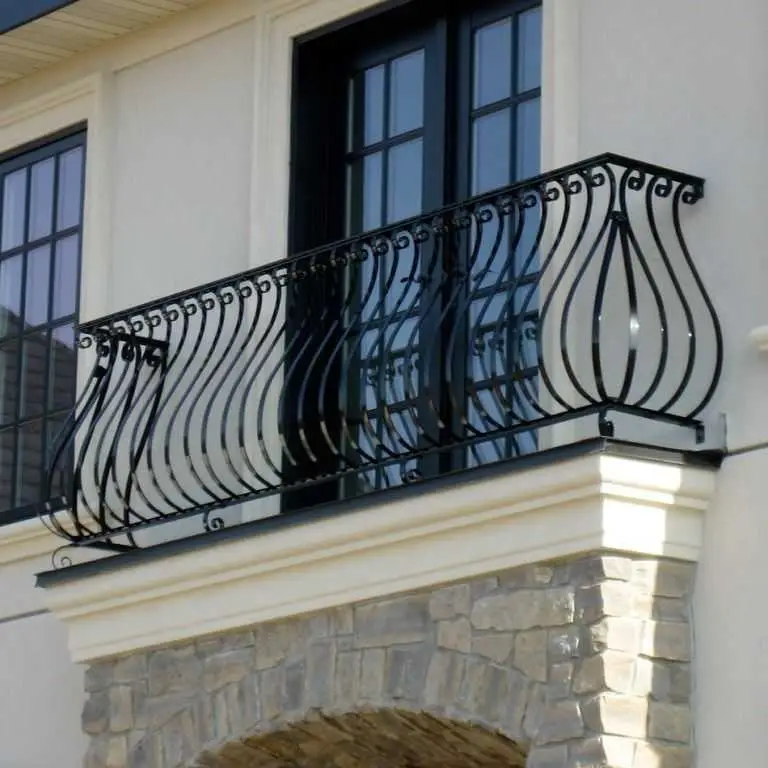Exterior wrought iron guard rails showing the commonly required 42 inch height in Los Angeles