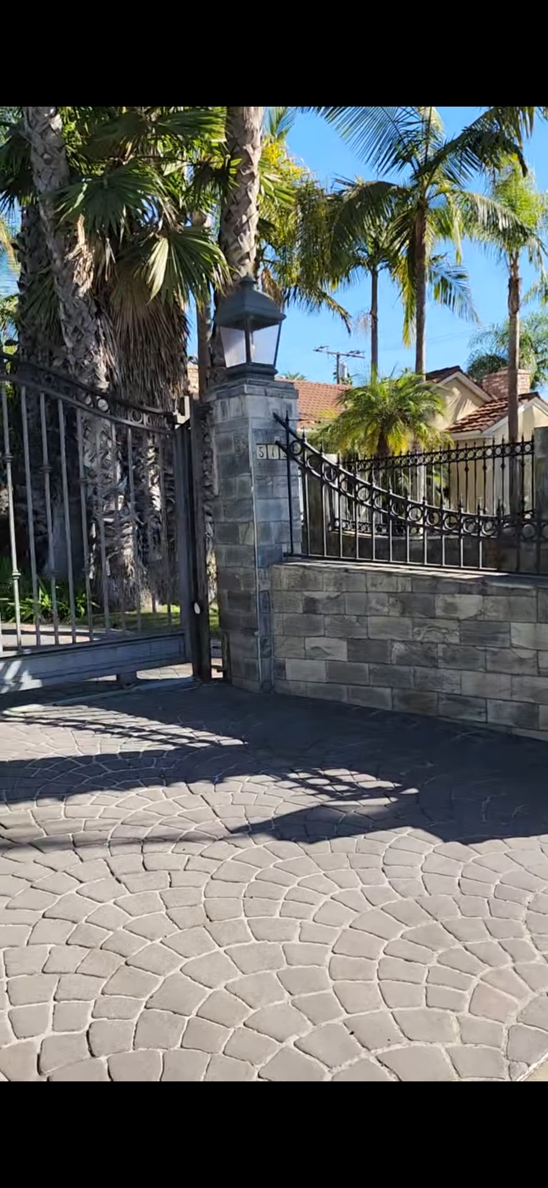 Estate Gate with Palm Trees